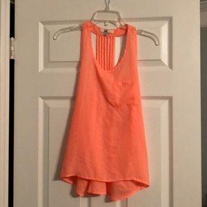 Neon pink shear tank